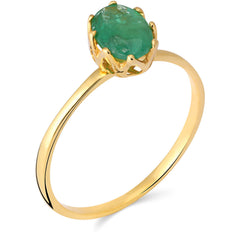 Anel em Ouro Amarelo 18 k com Esmeralda