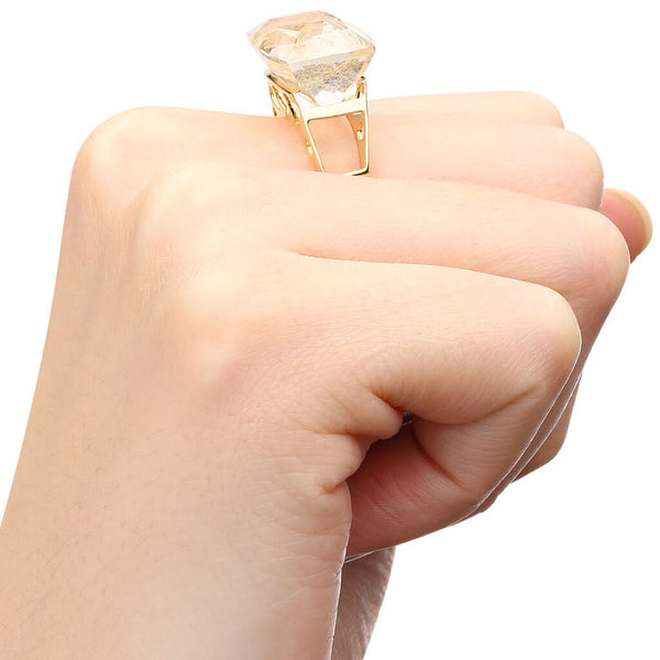 Anel em Ouro Amarelo 18k com  Quartzo Rutilado