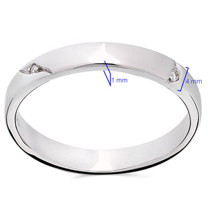 Aliança em Ouro Branco 18k com 2 Diamantes