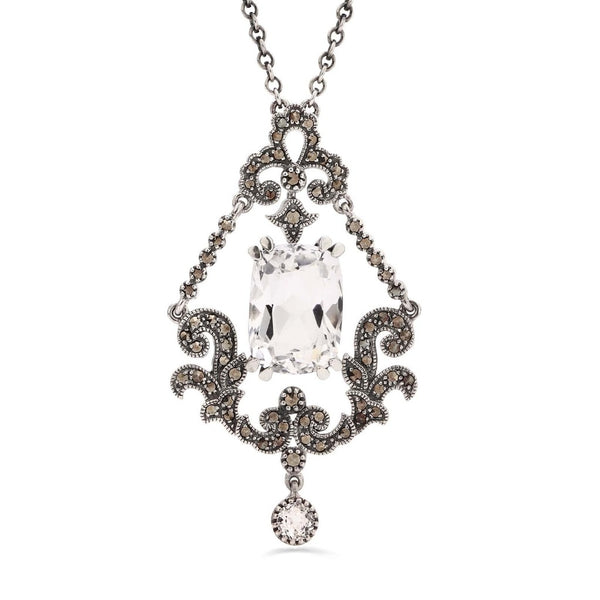 Pingente em Prata 925 com Cristal e Marcassitas