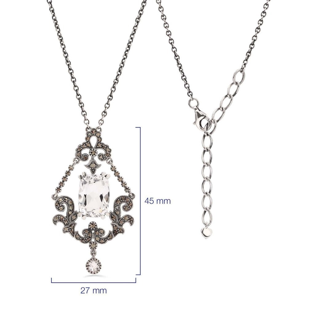 Pingente em Prata 925 com Cristal e Marcassitas