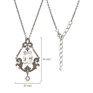 Pingente em Prata 925 com Cristal e Marcassitas