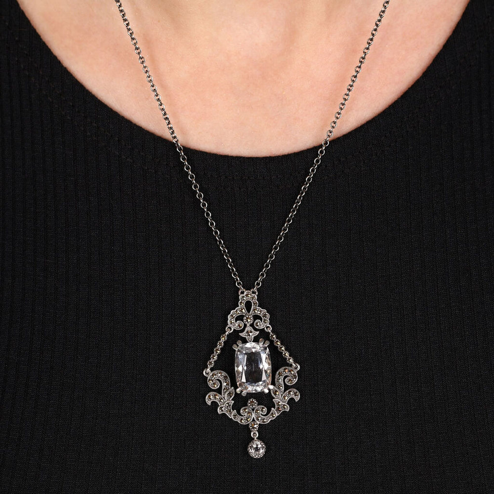 Pingente em Prata 925 com Cristal e Marcassitas