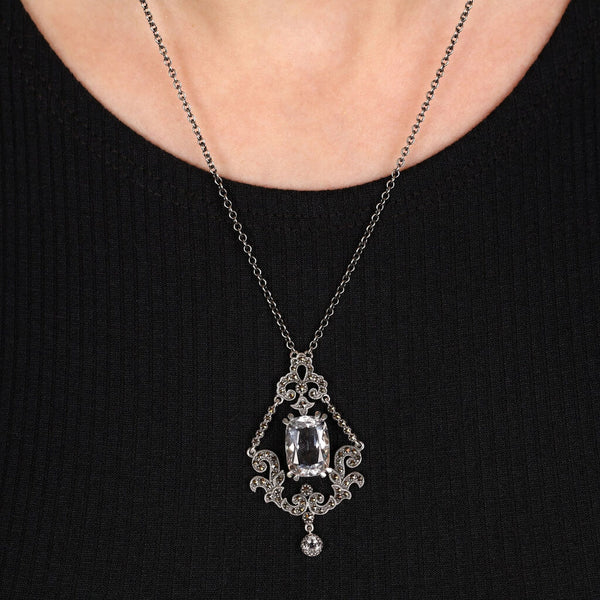 Pingente em Prata 925 com Cristal e Marcassitas