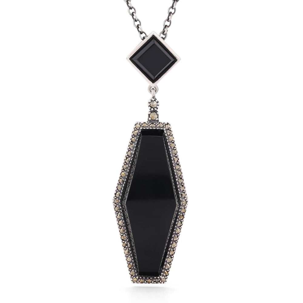 Pingente em Prata 925 com Onix e Marcassitas