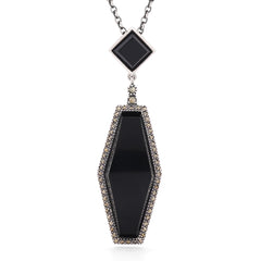 Pingente em Prata 925 com Onix e Marcassitas