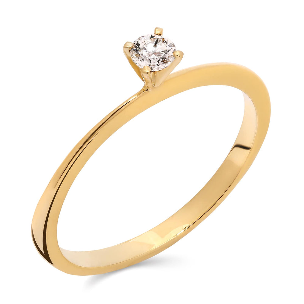 Anel em Ouro Amarelo 18k com Diamante VS1