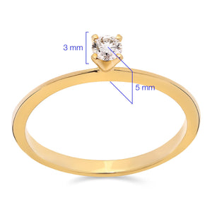 Anel em Ouro Amarelo 18k com Diamante VS1