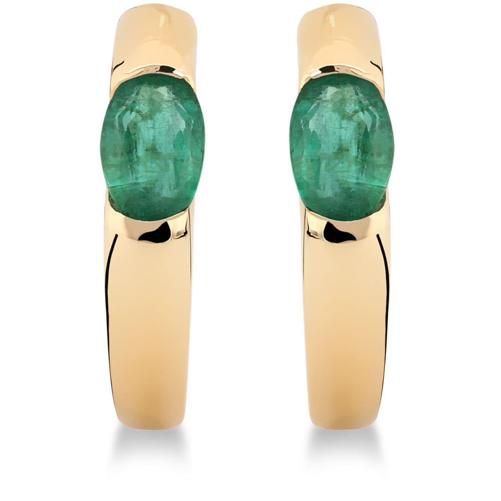 Par de Brinco em Ouro Amarelo 18k com Esmeraldas