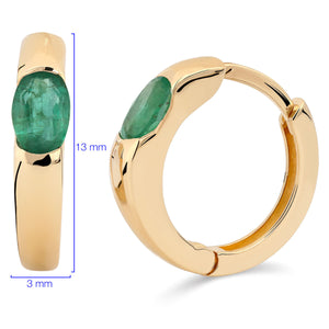 Par de Brinco em Ouro Amarelo 18k com Esmeraldas