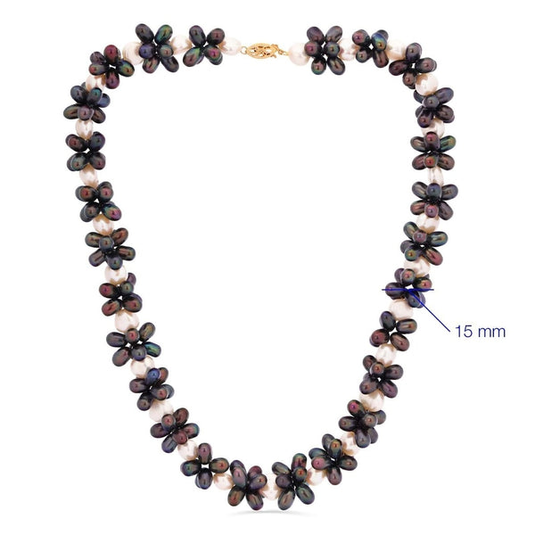 Conjunto em Ouro 18k com Pérolas Bivas Brancas e Furta-Cor