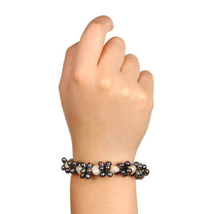 Conjunto em Ouro 18k com Pérolas Bivas Brancas e Furta-Cor