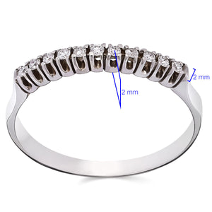 Meia Aliança Com Diamantes Ouro Branco