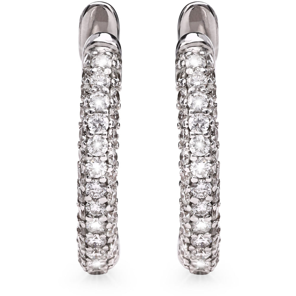 102418-Par de Brinco em Ouro Branco com Diamantes VS1