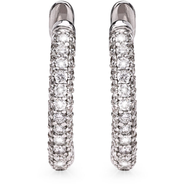102418-Par de Brinco em Ouro Branco com Diamantes VS1