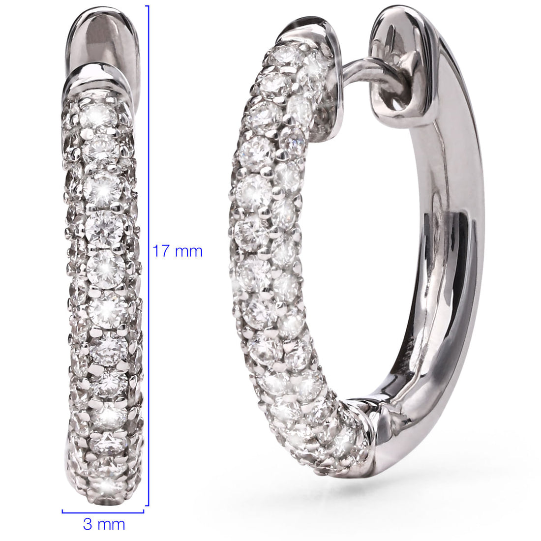 Par de Brinco em Ouro Branco com Diamantes VS1