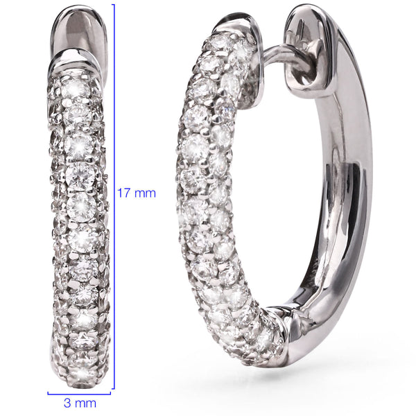 102418-Par de Brinco em Ouro Branco com Diamantes VS1