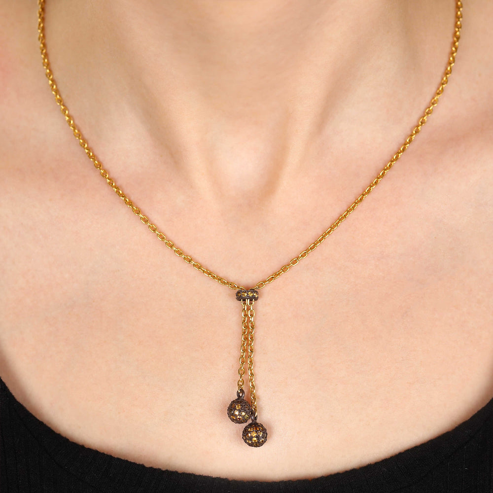 102433-Colar Linha Ara Collection em Ouro Amarelo 23,64 k com Safiras Amarelas