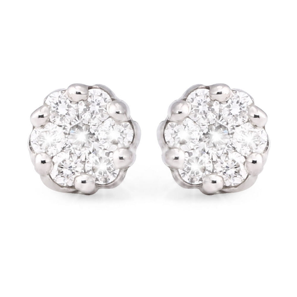 Par de Brinco em Ouro Branco Com Diamantes