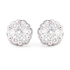 Par de Brinco em Ouro Branco Com Diamantes