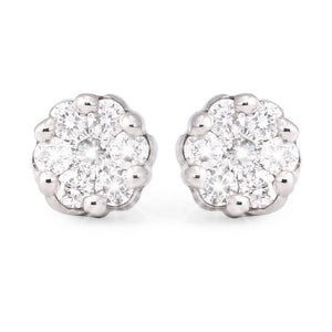 Par de Brinco em Ouro Branco Com Diamantes