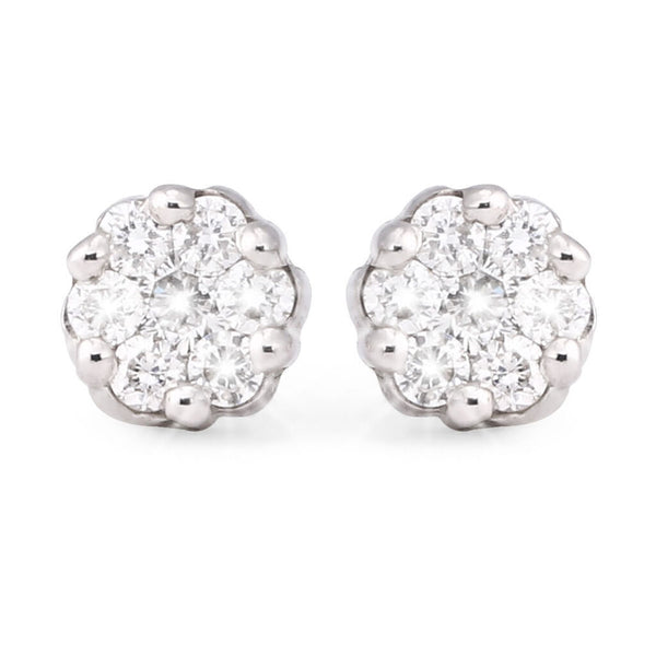 Par de Brinco em Ouro Branco Com Diamantes
