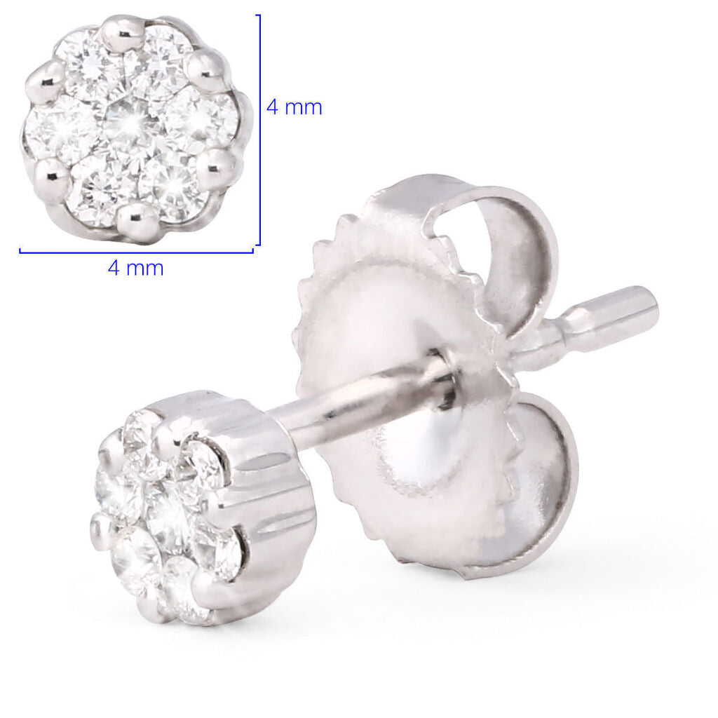 Par de Brinco em Ouro Branco Com Diamantes