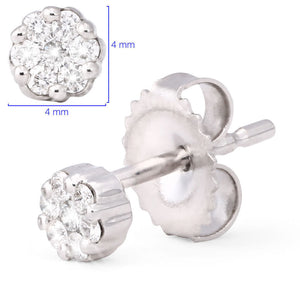 Par de Brinco em Ouro Branco Com Diamantes
