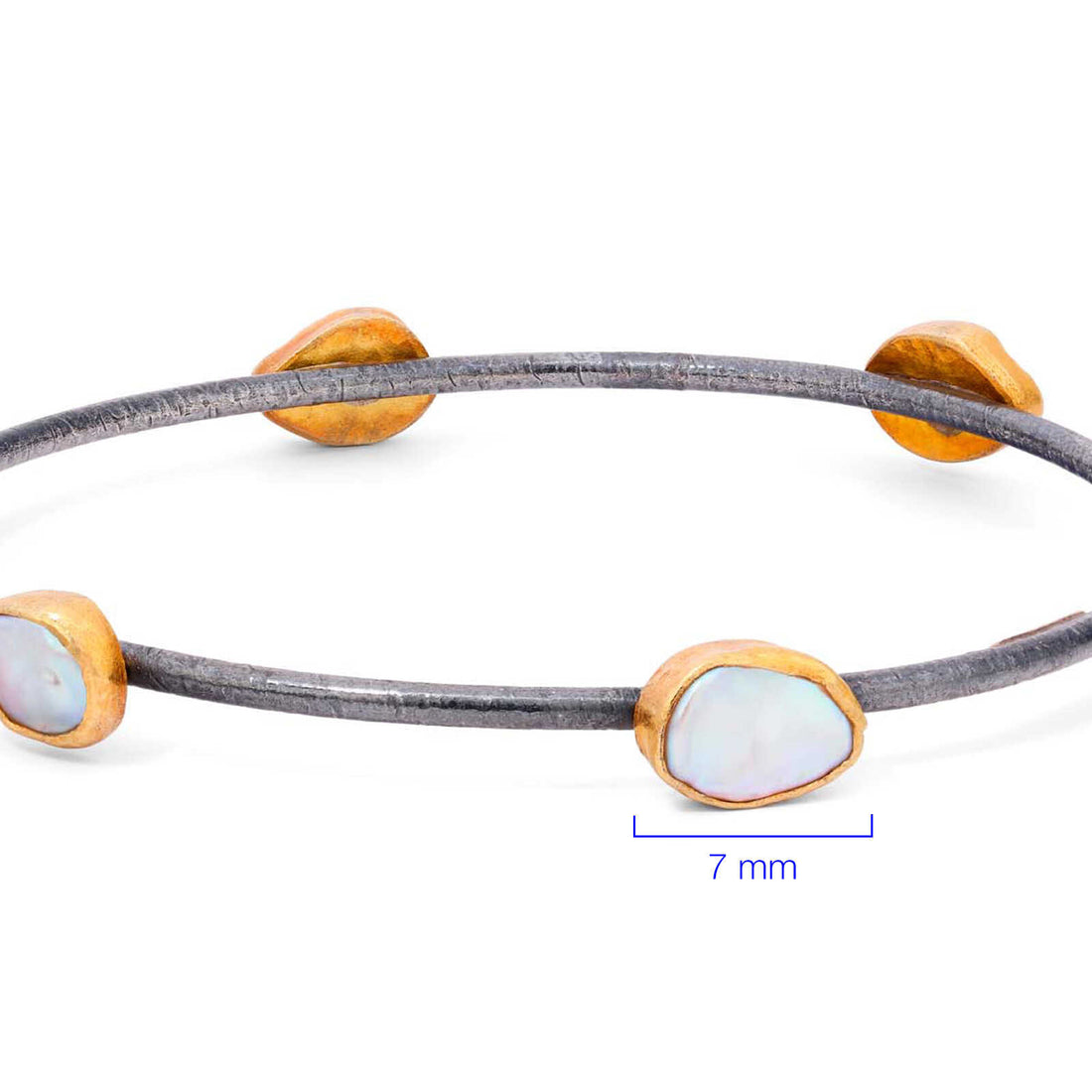 Bracelete Linha Ara Collection em Prata 925 e Ouro Amarelo 23,64 com Madre Pérola