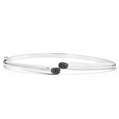 Bracelete  em Prata com 20 Diamantes Negros Aprox. 10 pts