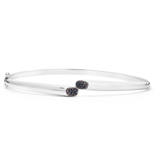 Bracelete  em Prata com 20 Diamantes Negros Aprox. 10 pts