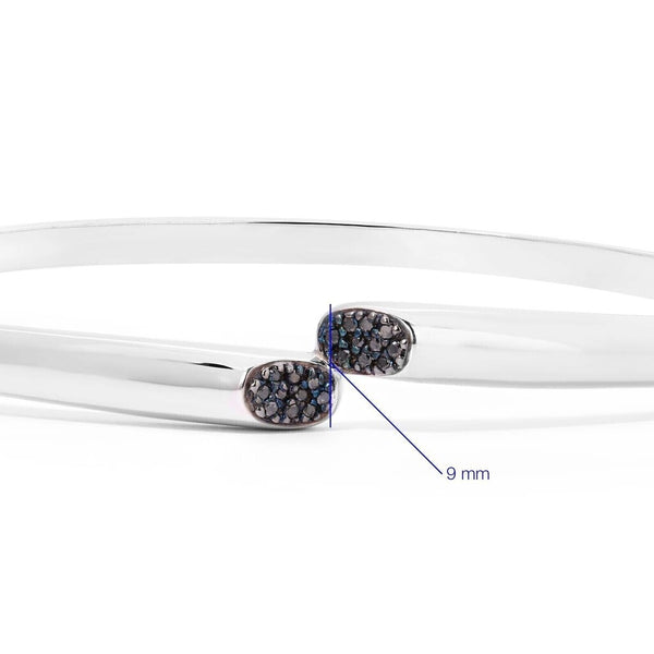 Bracelete  em Prata com 20 Diamantes Negros Aprox. 10 pts