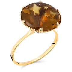 Anel em Ouro Amarelo 18 k com Ctrino Wiski Estrela