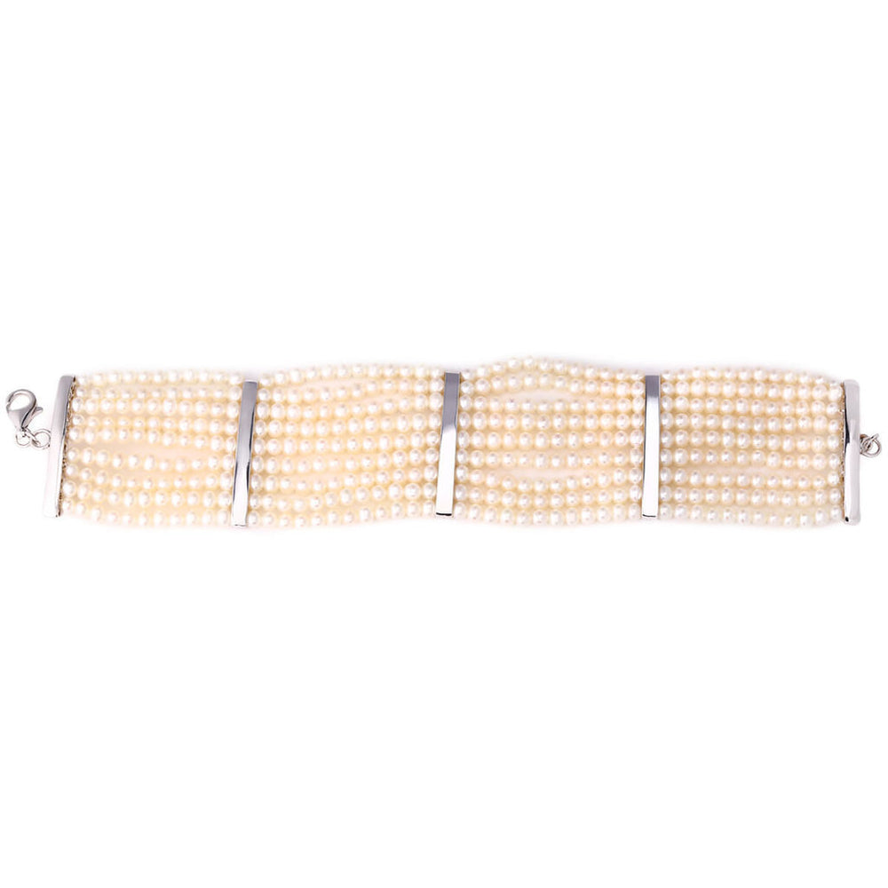 Pulseira em Prata 925 com Pérolas Baby Brancas