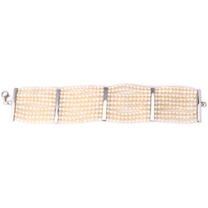Pulseira em Prata 925 com Pérolas Baby Brancas