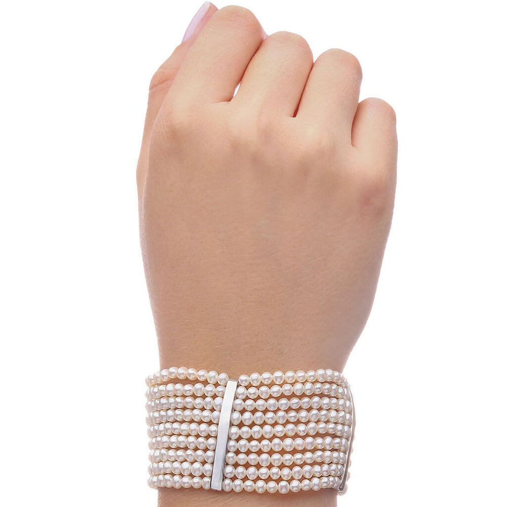 Pulseira em Prata 925 com Pérolas Baby Brancas