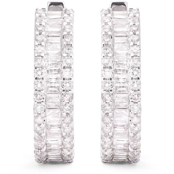105480 - Par de Brinco em Ouro Branco 18k com Diamantes S1 91 pts