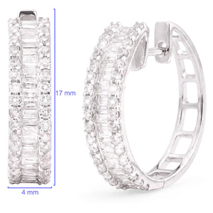 105480 - Par de Brinco em Ouro Branco 18k com Diamantes S1 91 pts