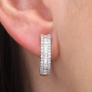105480 - Par de Brinco em Ouro Branco 18k com Diamantes S1 91 pts