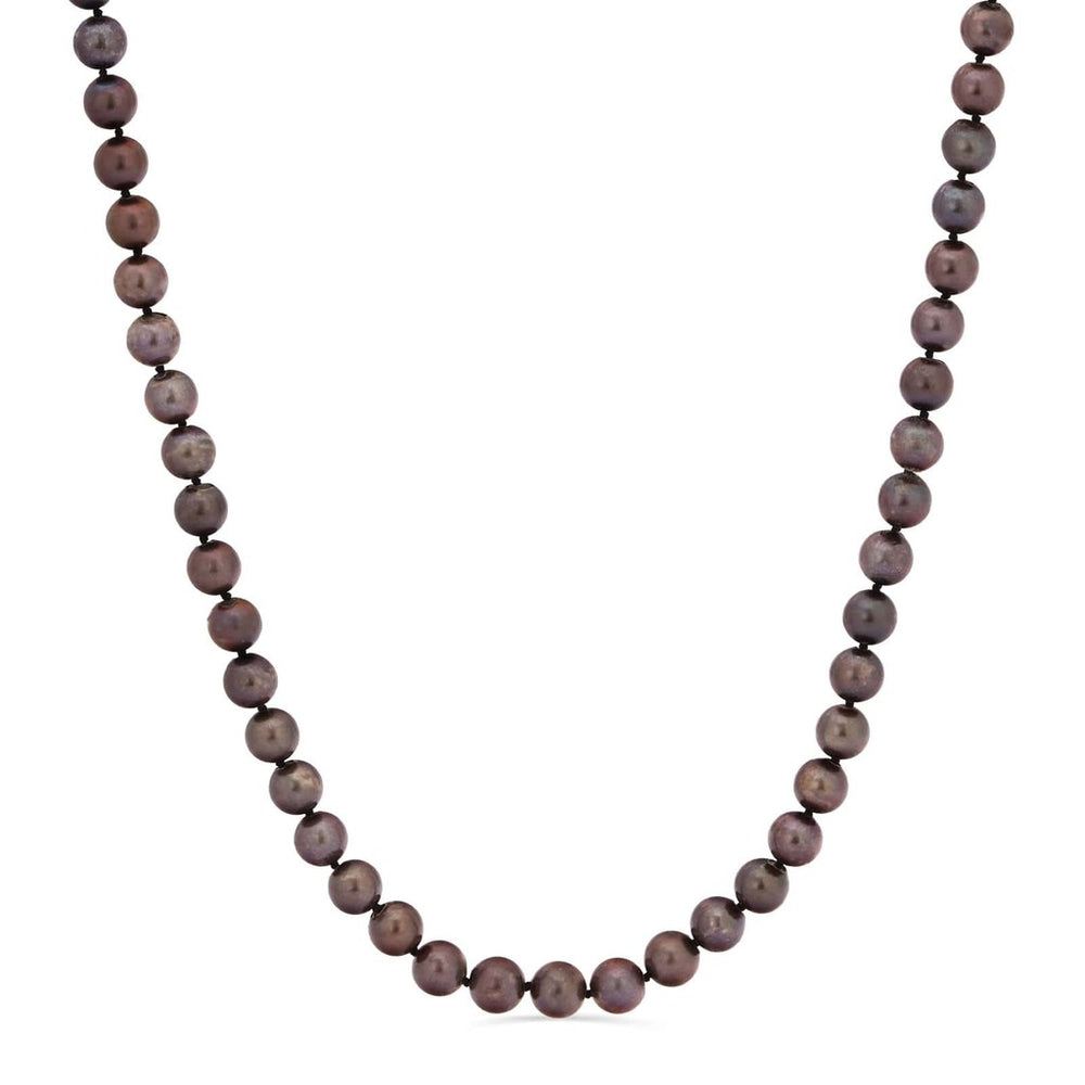 Colar em Ouro Branco de Pérolas Akoya Chocolate