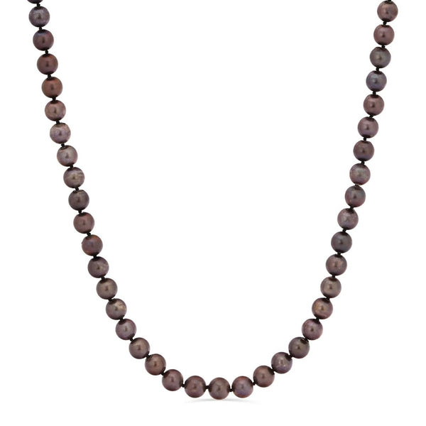Colar em Ouro Branco de Pérolas Akoya Chocolate