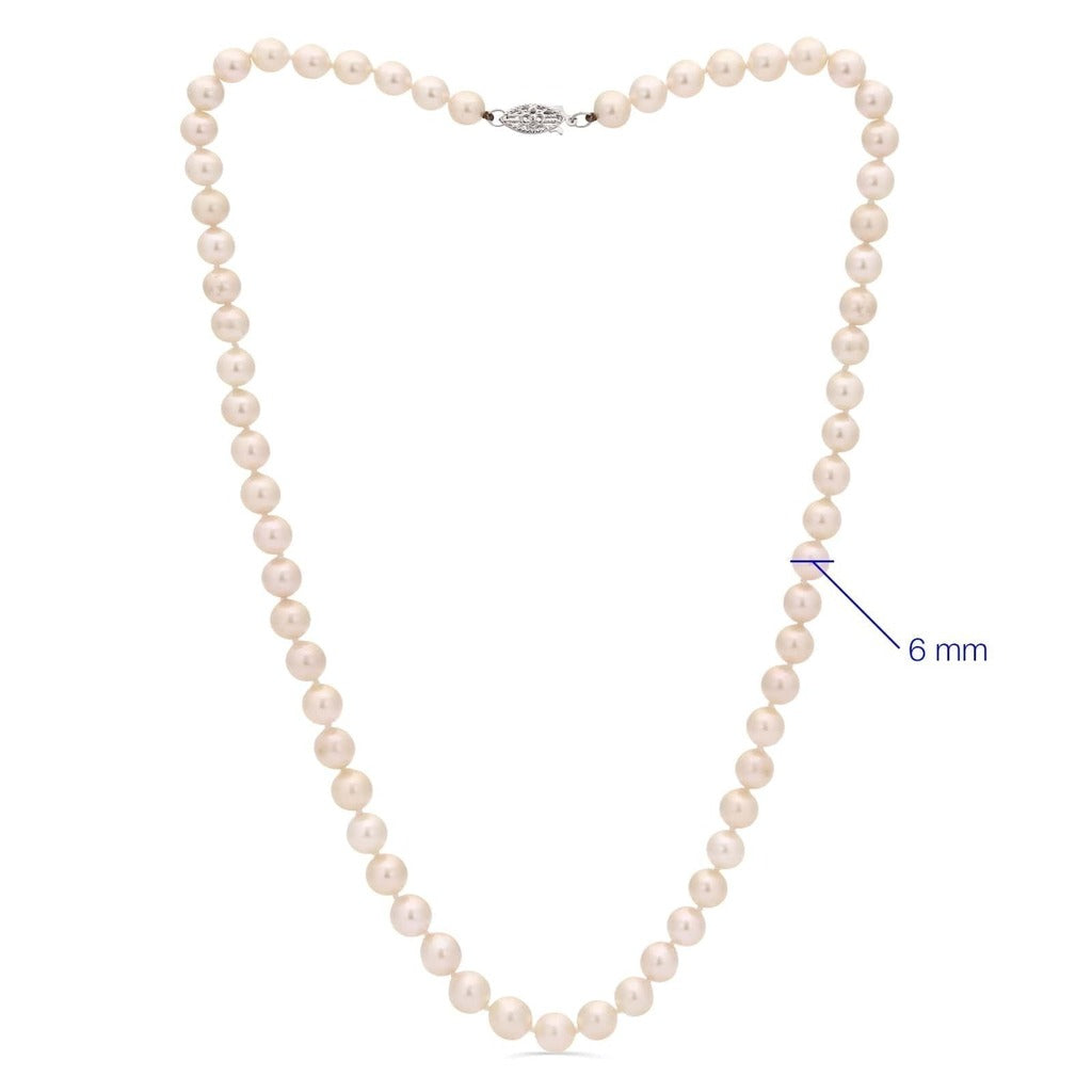 Colar em Ouro Branco 14 k com Pérolas Brancas Akoya