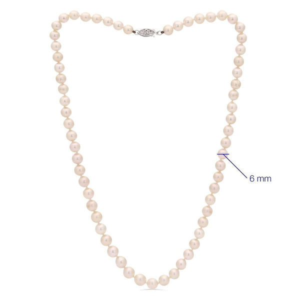 Colar em Ouro Branco 14 k com Pérolas Brancas Akoya