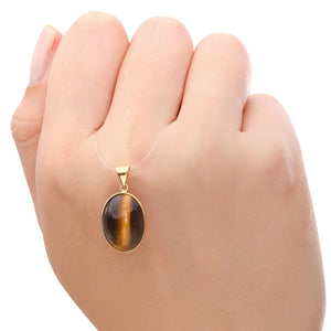 Pingente em Ouro Amarelo 18k com Olho de Tigre