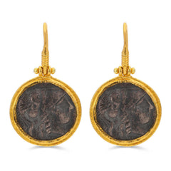106827-Par de Brinco em Ouro Amarelo 23,64K e Prata Ara Collection
