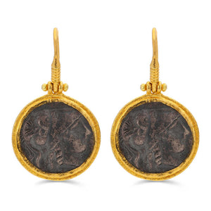 106827-Par de Brinco em Ouro Amarelo 23,64K e Prata Ara Collection