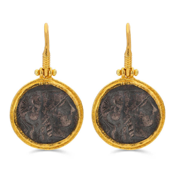 106827-Par de Brinco em Ouro Amarelo 23,64K e Prata Ara Collection