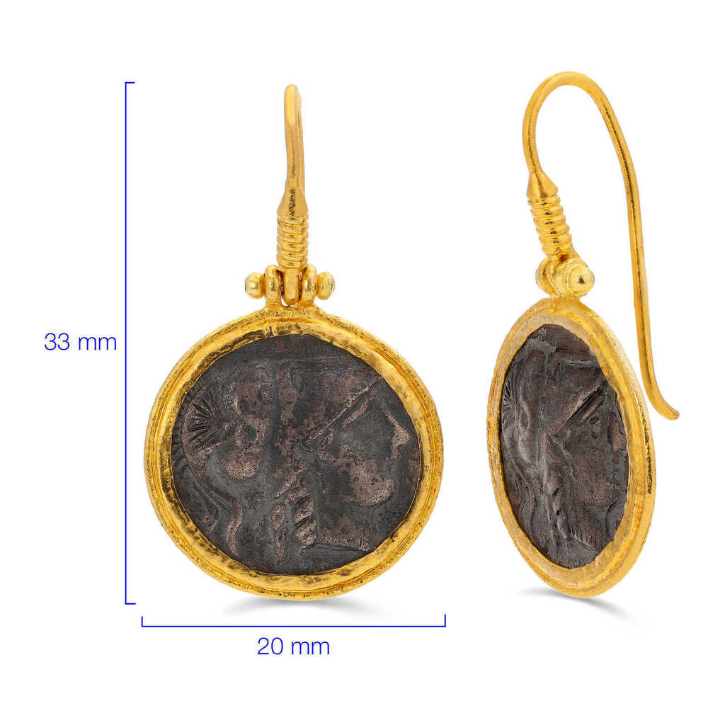 Par de Brinco em Ouro Amarelo 23,64K e Prata Ara Collection