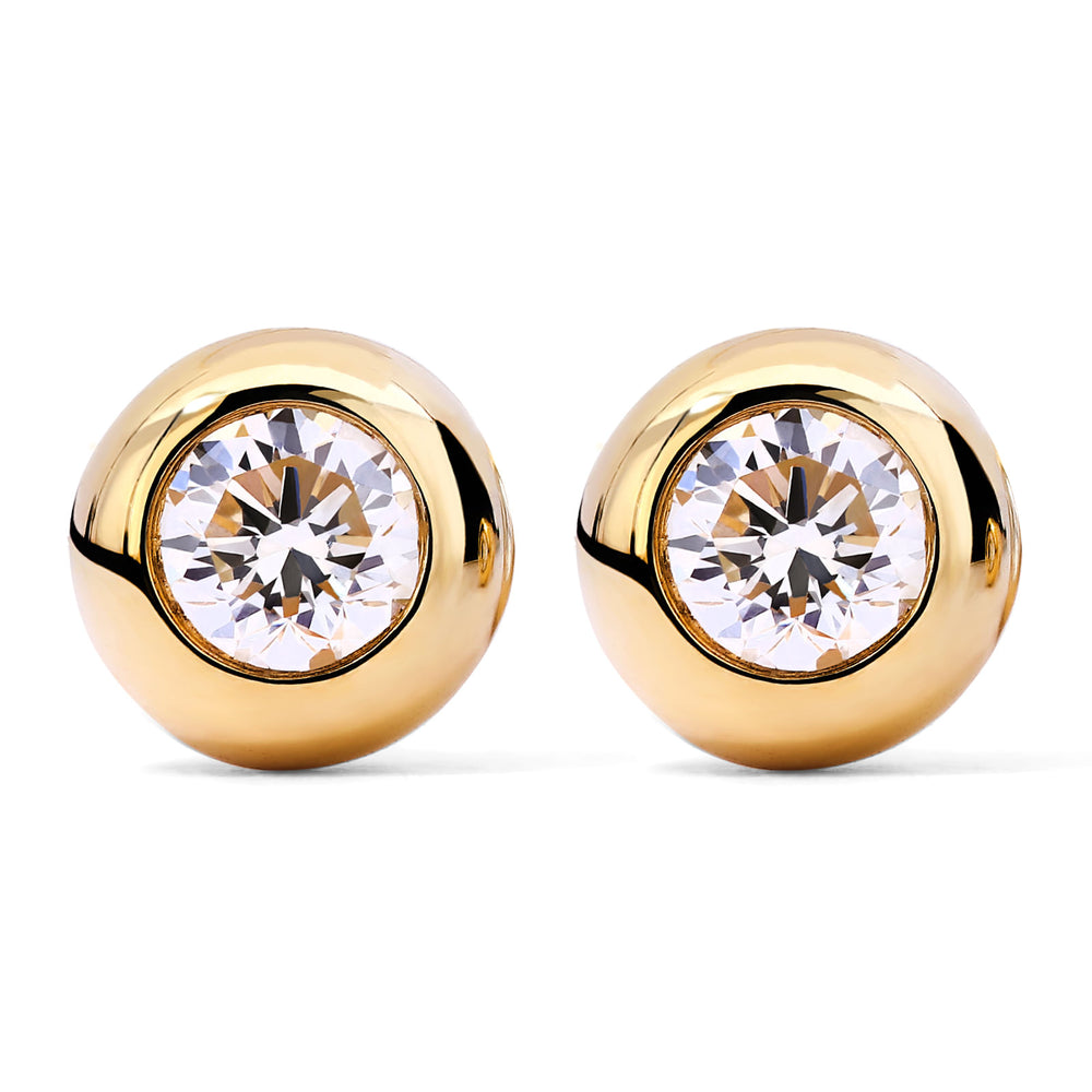 Par de Brinco em Ouro Amarelo 18k  Ponto de Luz com Diamante VS1