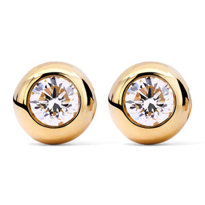 Par de Brinco em Ouro Amarelo 18k  Ponto de Luz com Diamante VS1